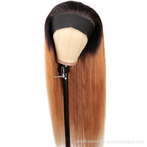 30 inches Straight Headband Wig Human Hair Wigs For Black Women 1b/30 Ice Silk Headband Wigs Straight Hair